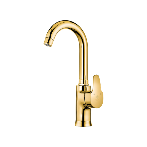 Anita Basin Mixer With Short Spout Gold