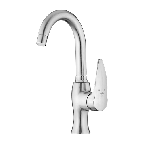 Parvaneh Basin Mixer With Short Spout Steel 