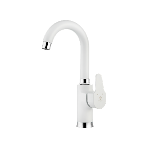 Anita Basin Mixer With Short Spout White