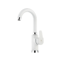Anita Basin Mixer With Short Spout White