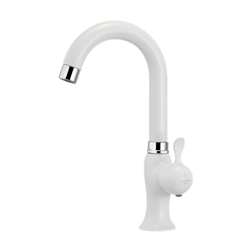 Tida Basin Mixer With Short Spout White