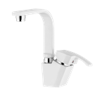 Arta Basin Mixer With Short Spout White